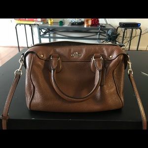COACH mini bennett satchel in pebble leather